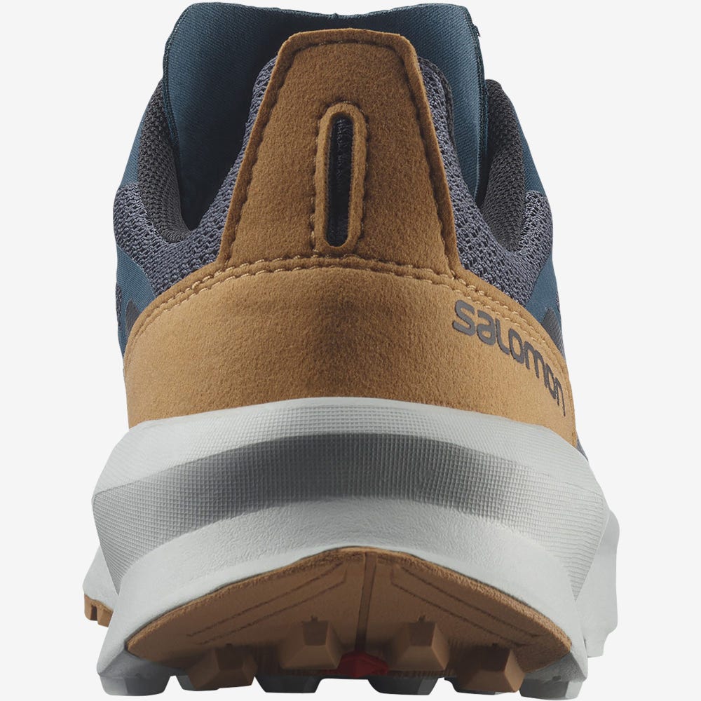 Kids' Salomon PATROL Trail Running Shoes Grey/Blue/Brown | JXYG-53149