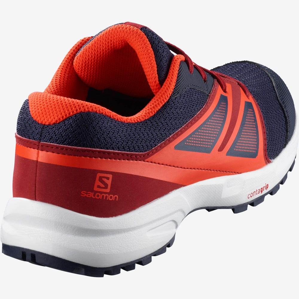 Kids' Salomon SENSE J Trail Running Shoes Blue/Red/Pink | FUGB-67392