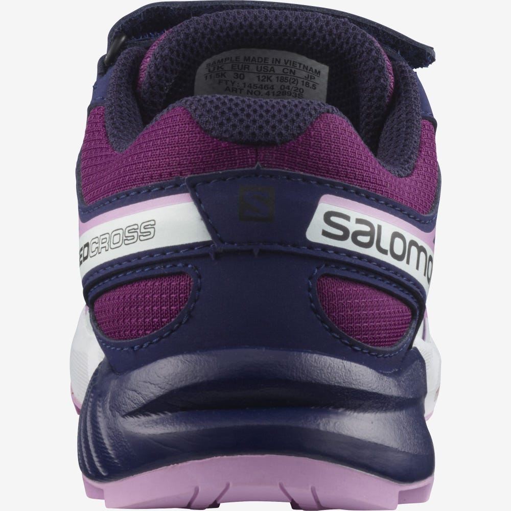 Kids' Salomon SPEEDCROSS Trail Running Shoes Purple/Blue/Purple | RQTS-56721