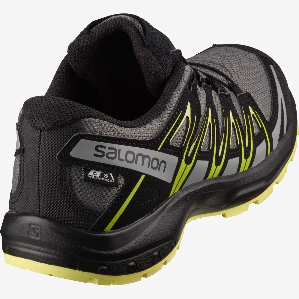 Kids' Salomon XA PRO 3D CLIMASALOMON™ WATERPROOF Trail Running Shoes Black | KDNX-54960