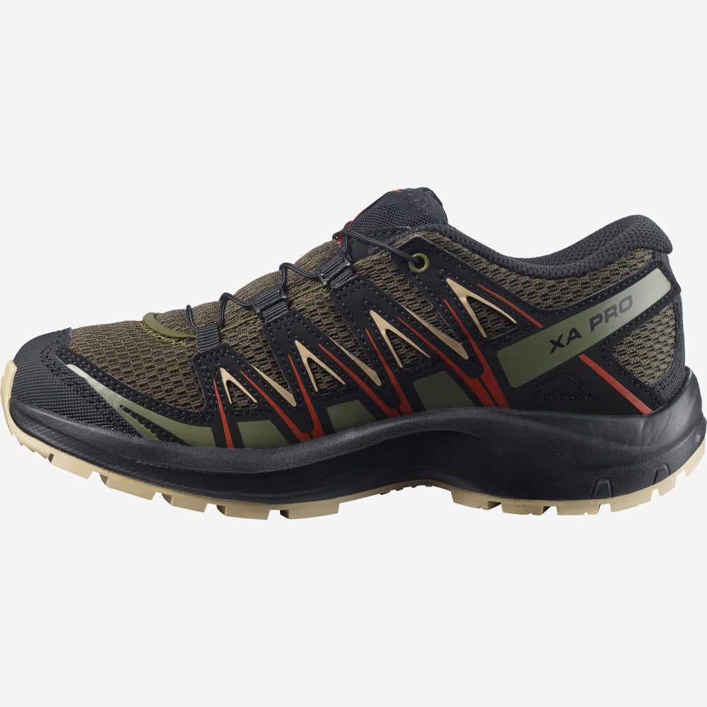 Kids' Salomon XA PRO 3D J Trail Running Shoes Olive | IVLK-06934