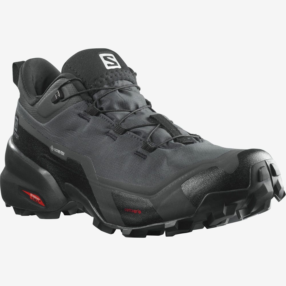 Men's Salomon CROSS HIKE GORE-TEX Hiking Shoes Black | EPQC-03679