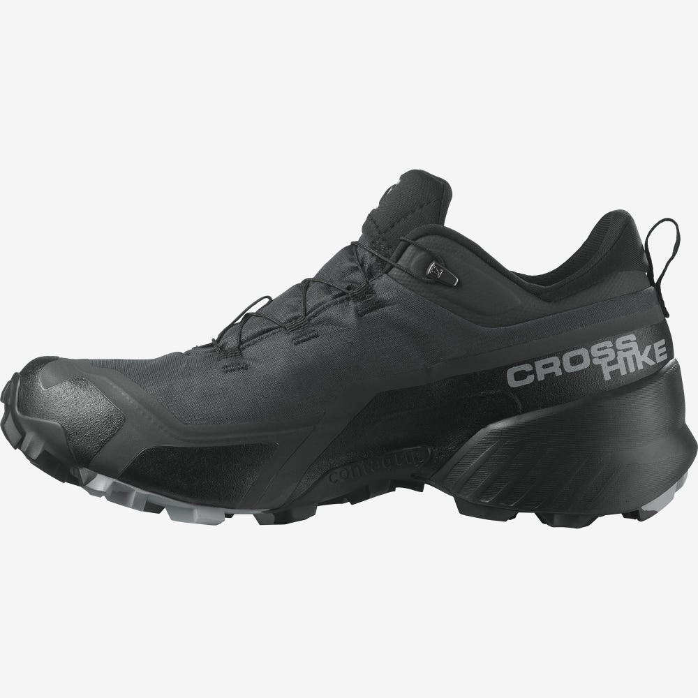 Men's Salomon CROSS HIKE GORE-TEX Hiking Shoes Black | EPQC-03679