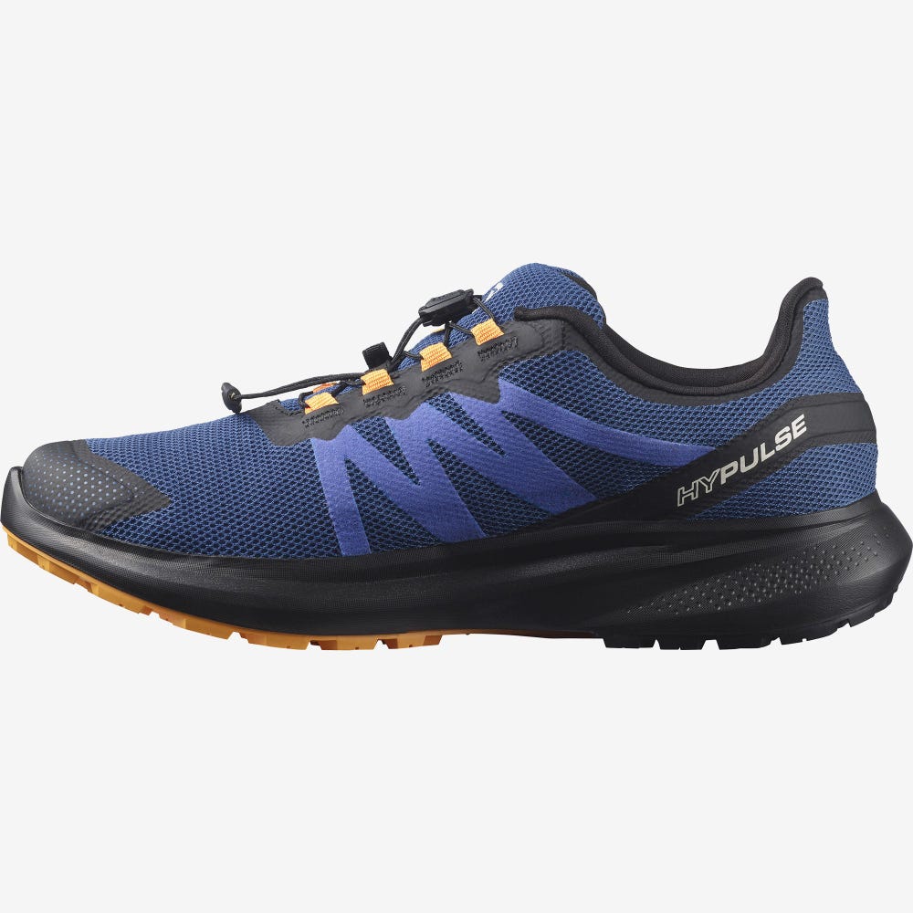 Men's Salomon HYPULSE GORE-TEX Trail Running Shoes Blue/Black/Orange | YUJB-61498