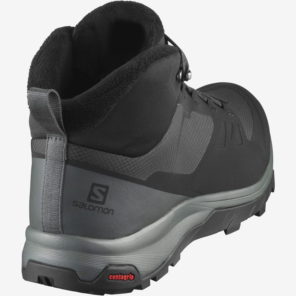 Men's Salomon OUTSNAP CLIMASALOMON™ WATERPROOF Winter Boots Black | TARZ-80235