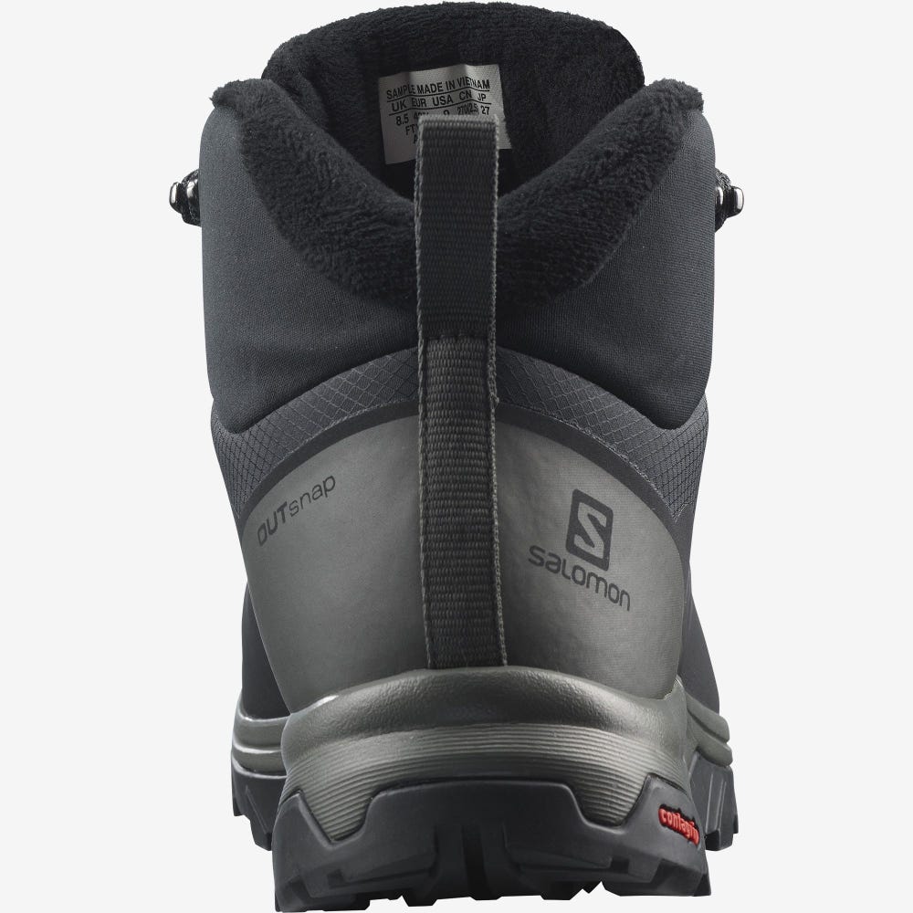 Men's Salomon OUTSNAP CLIMASALOMON™ WATERPROOF Winter Boots Black | TARZ-80235