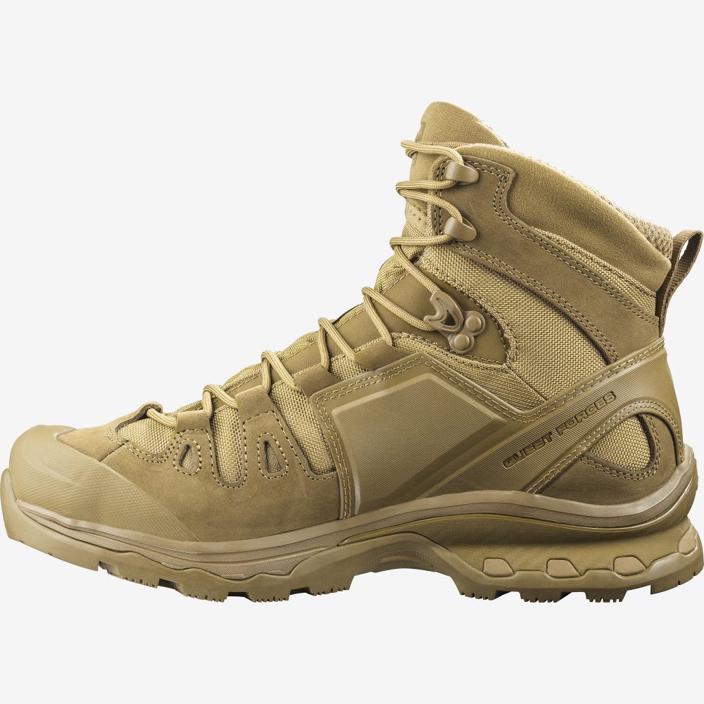 Men's Salomon QUEST 4D FORCES 2 Tactical Boots Brown | TCUA-04321