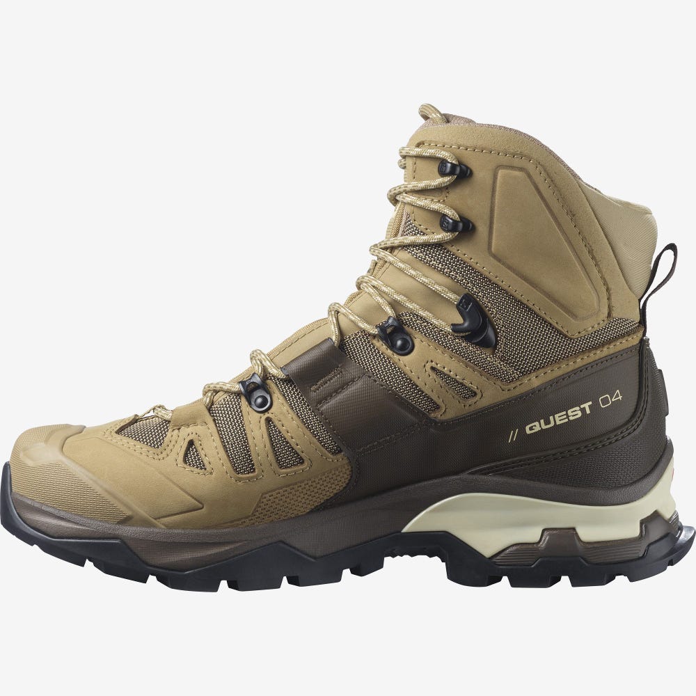 Men's Salomon QUEST 4 GORE-TEX Hiking Boots Brown | KDOZ-46159