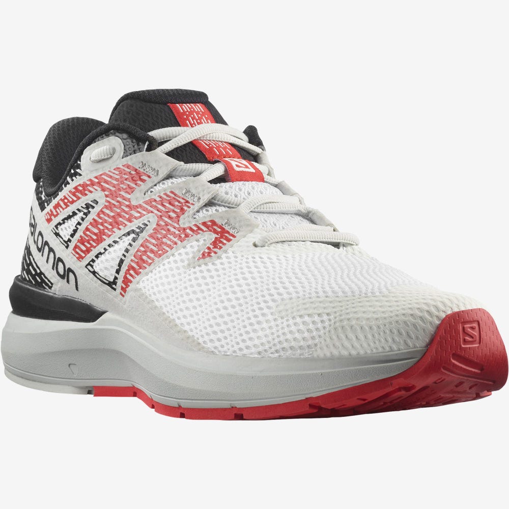 Men's Salomon SONIC 5 CONFIDENCE Running Shoes White/Black/Red | WAVG-98213