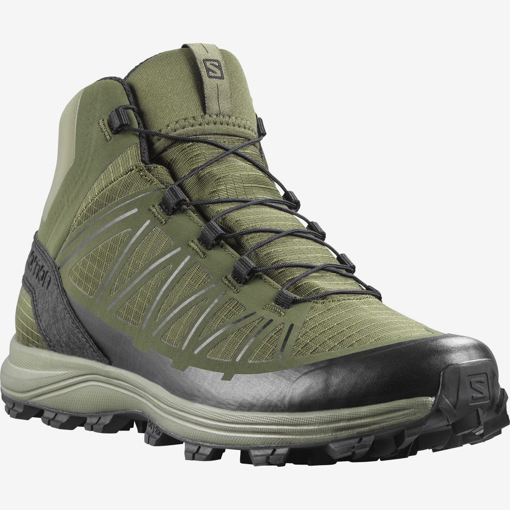 Men's Salomon SPEED ASSAULT Tactical Boots Olive/Black | OVRP-78201