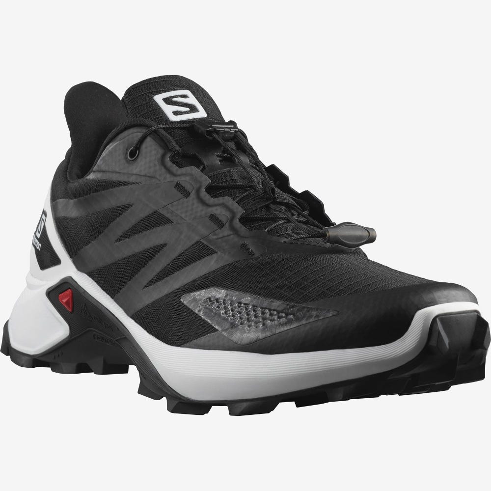 Men's Salomon SUPERCROSS BLAST Trail Running Shoes Black/White/Black | WTYA-53108