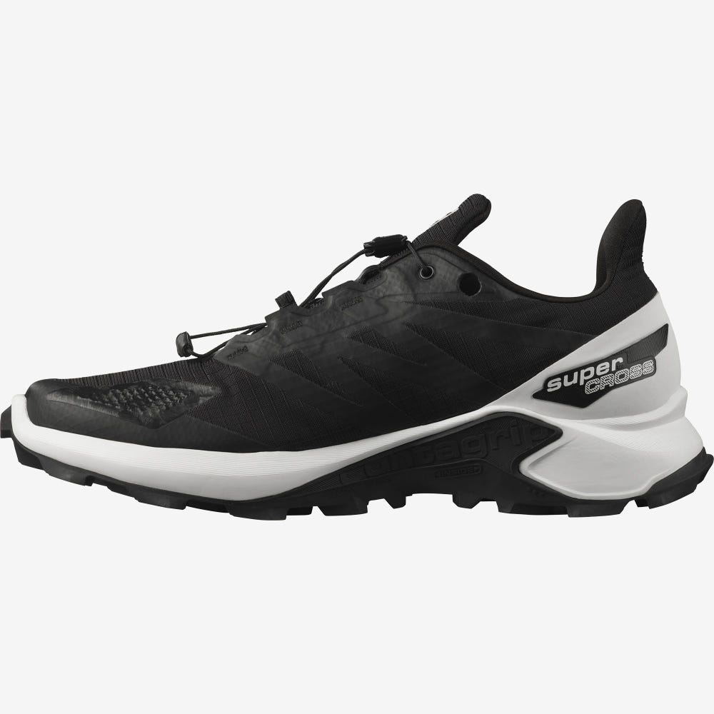 Men's Salomon SUPERCROSS BLAST Trail Running Shoes Black/White/Black | WTYA-53108