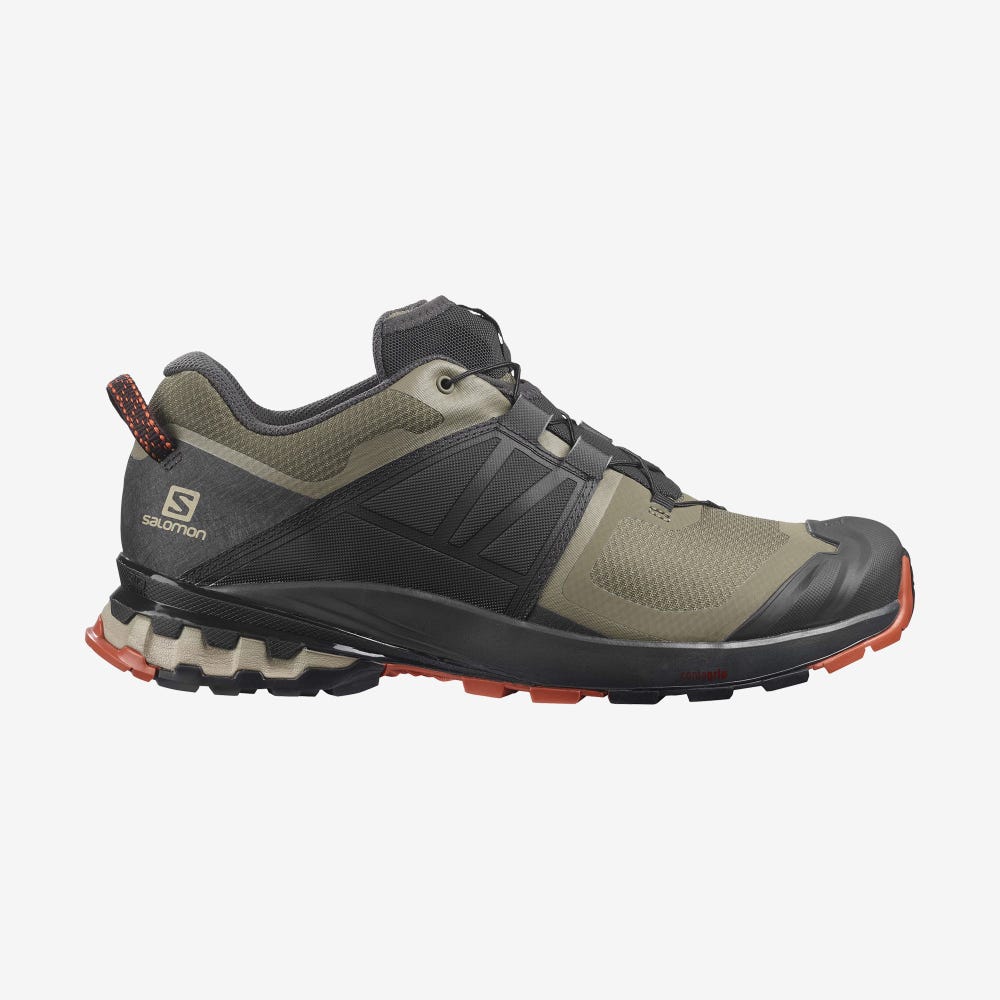 Men\'s Salomon XA WILD Trail Running Shoes Olive/Grey | ROUL-81536