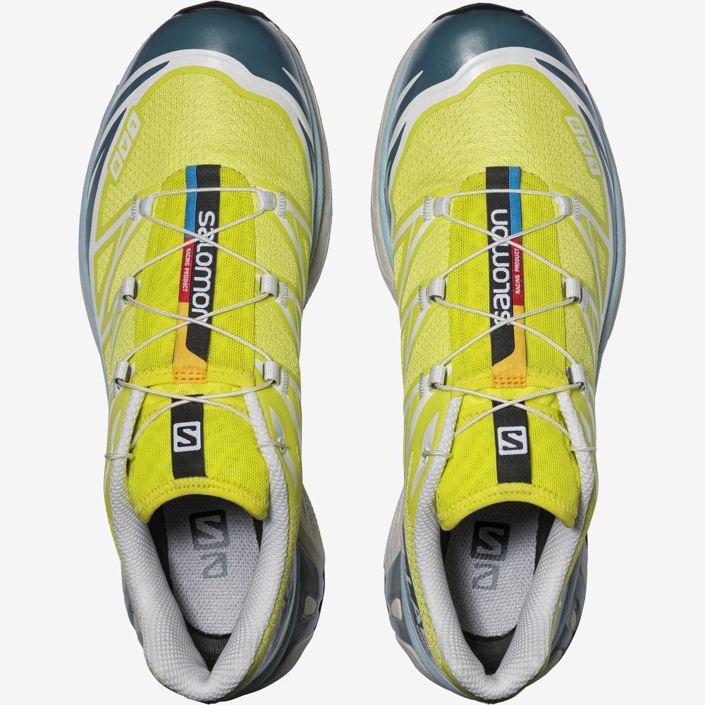 Men's Salomon XT-6 ADVANCED Sneakers Yellow/Blue | HUFJ-23957