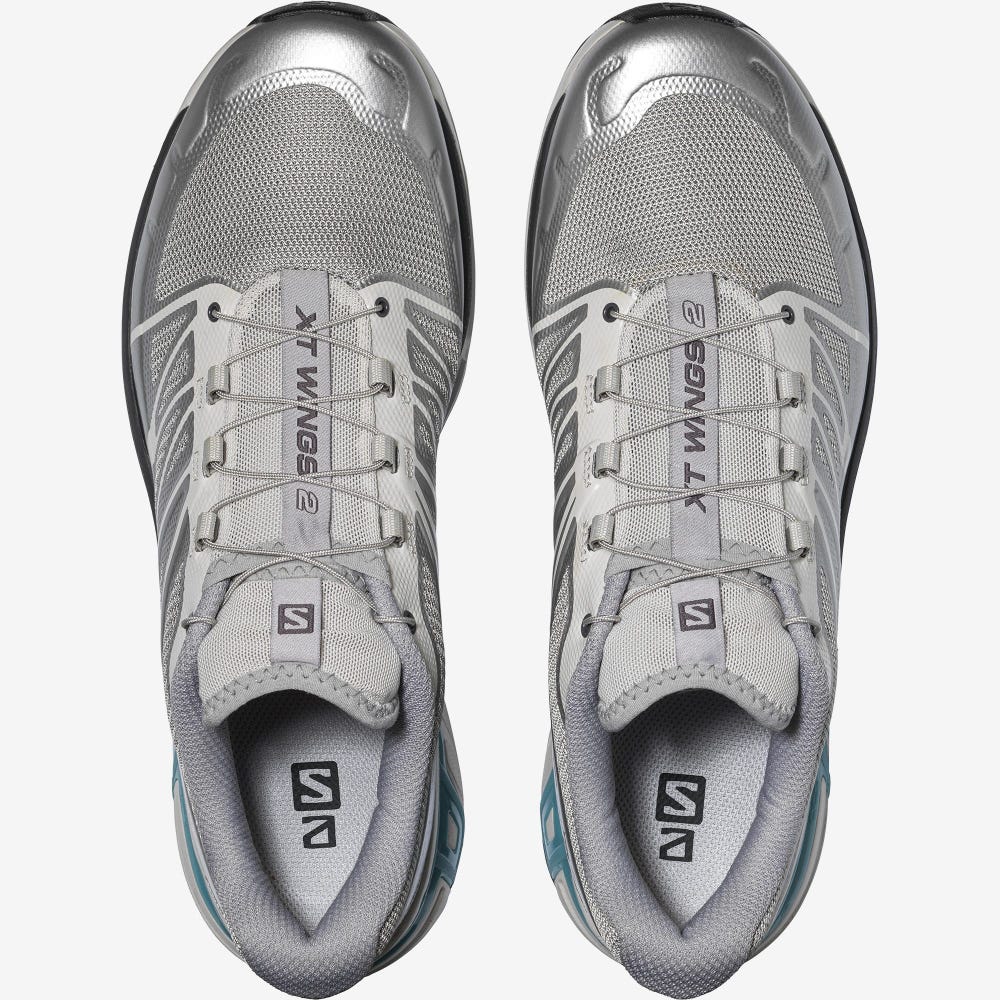 Men's Salomon XT-WINGS 2 ADVANCED Sneakers Grey/Silver Metal/Blue | RYBM-37054