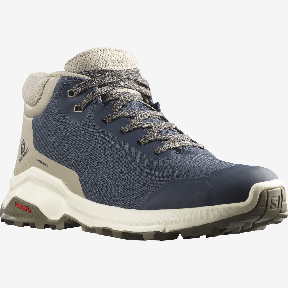 Men's Salomon X REVEAL CHUKKA CLIMASALOMON™ WATERPROOF Winter Boots Navy/Khaki | UICL-38216