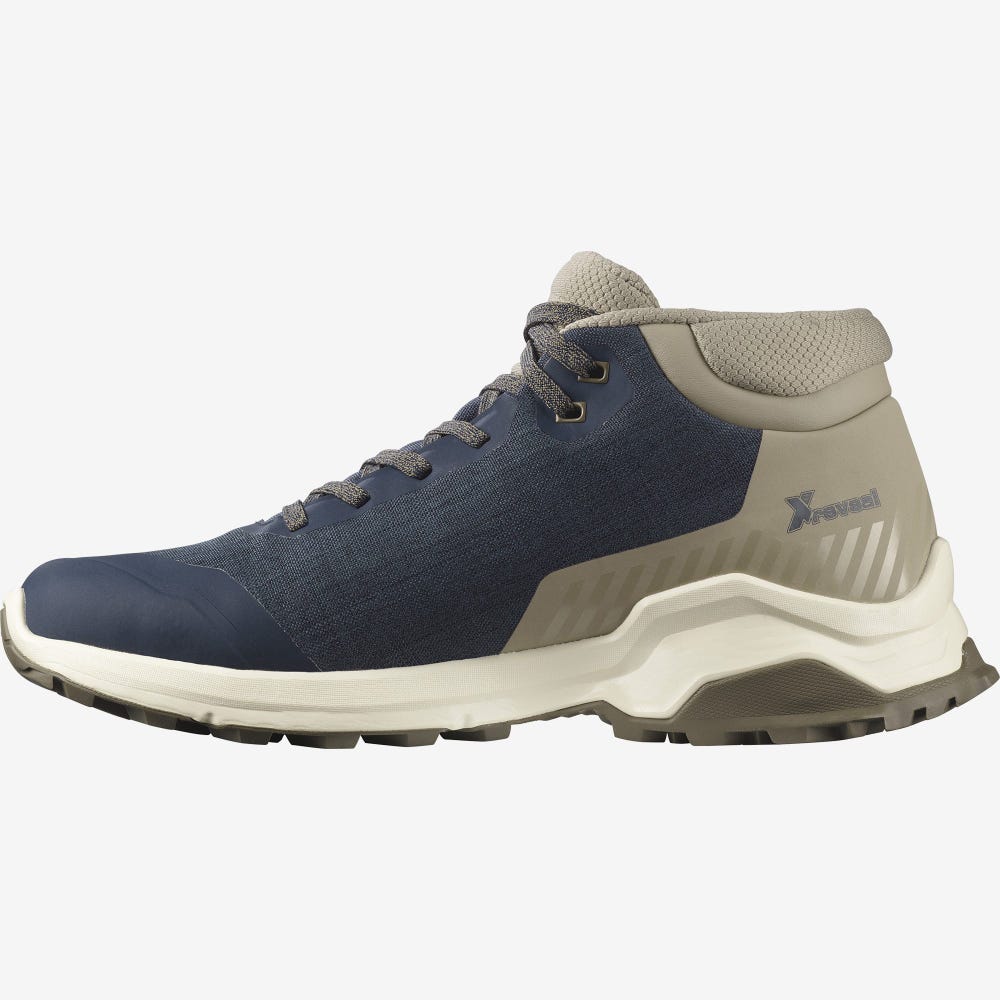 Men's Salomon X REVEAL CHUKKA CLIMASALOMON™ WATERPROOF Winter Boots Navy/Khaki | UICL-38216