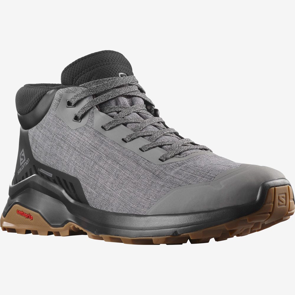 Men's Salomon X REVEAL CHUKKA CLIMASALOMON™ WATERPROOF Winter Boots Grey/Black | YLON-01629