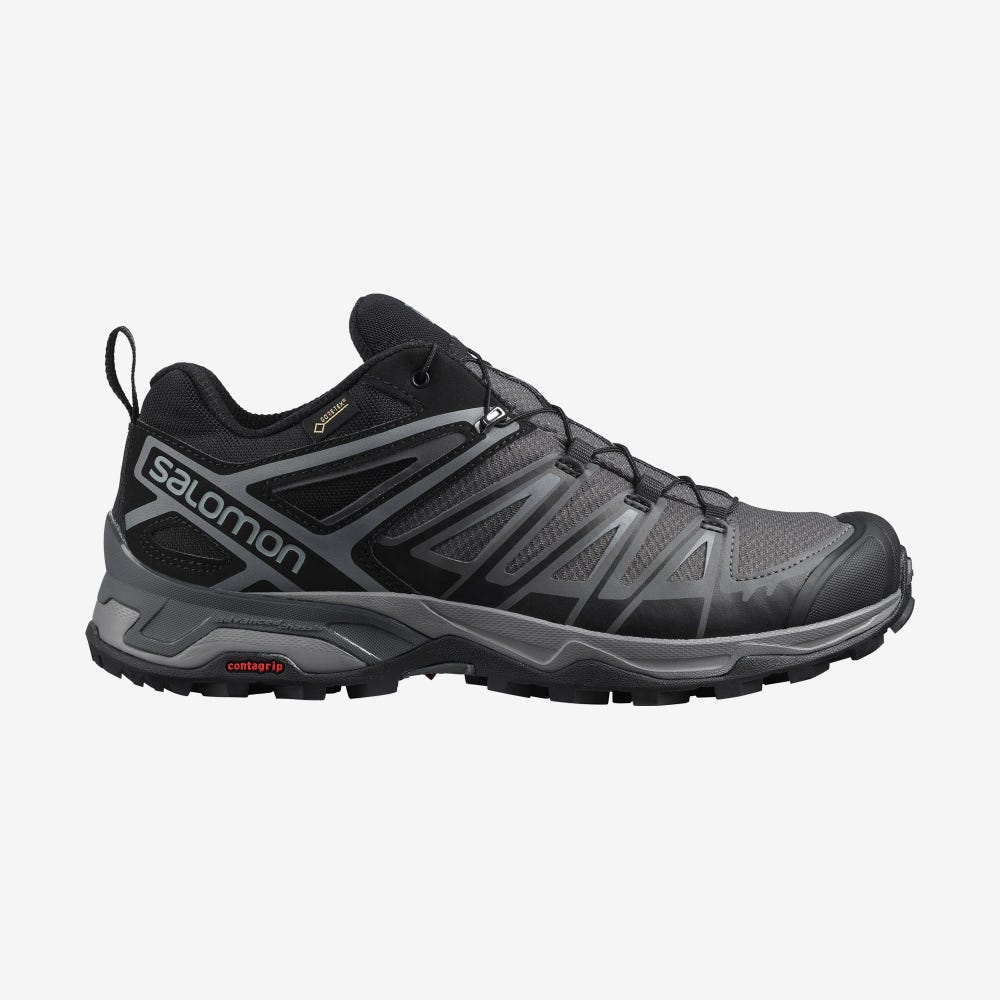 Men\'s Salomon X ULTRA 3 GORE-TEX Hiking Shoes Black | RJPE-36718