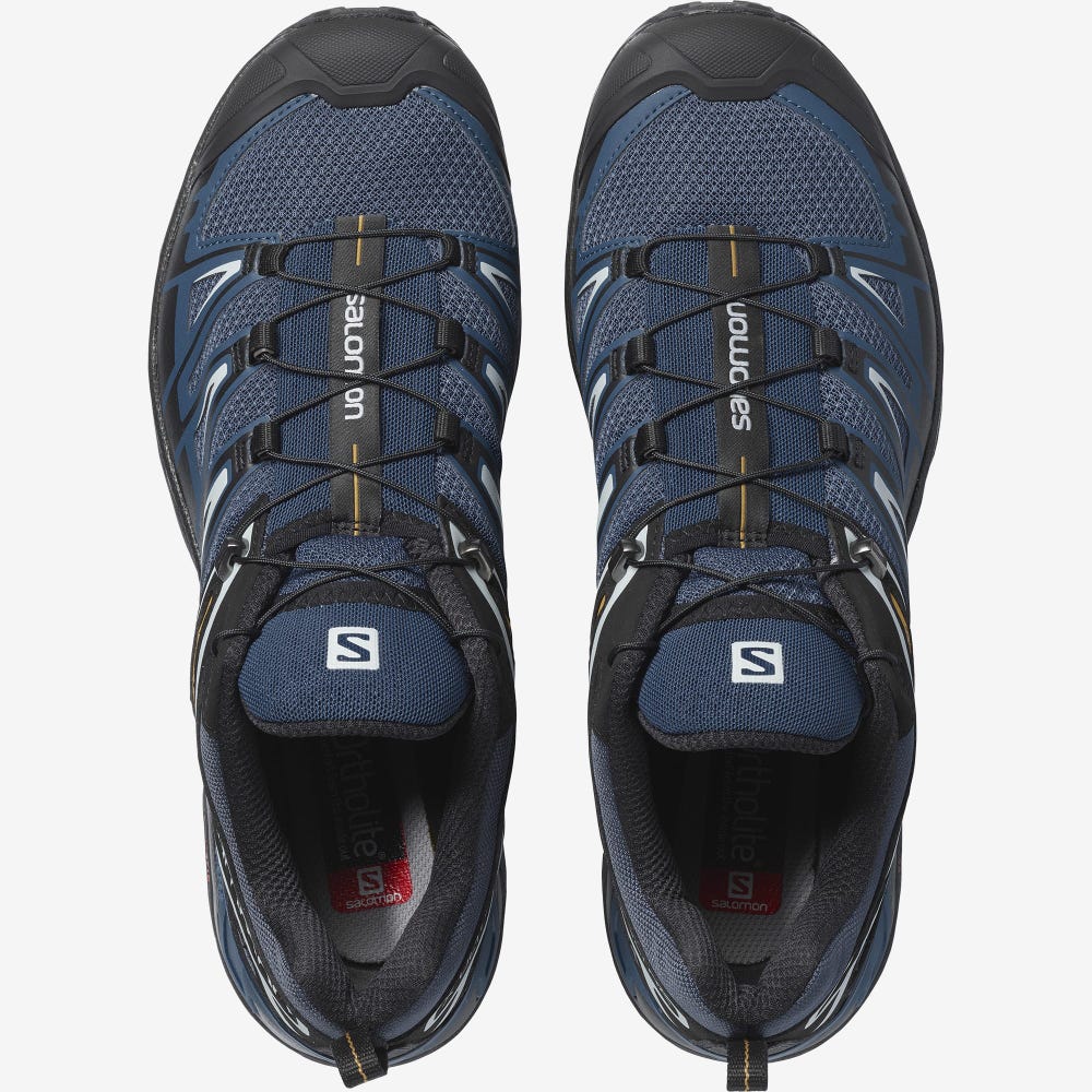 Men's Salomon X ULTRA 3 Hiking Shoes Navy/Black | SRIQ-89561