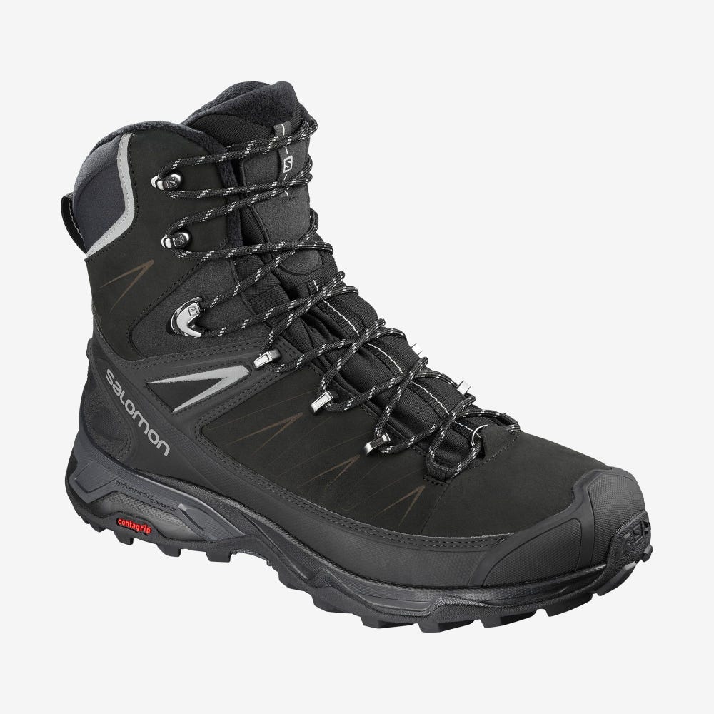 Men\'s Salomon X ULTRA WINTER CLIMASALOMON™ WATERPROOF 2 Winter Boots Black | FYOQ-90678