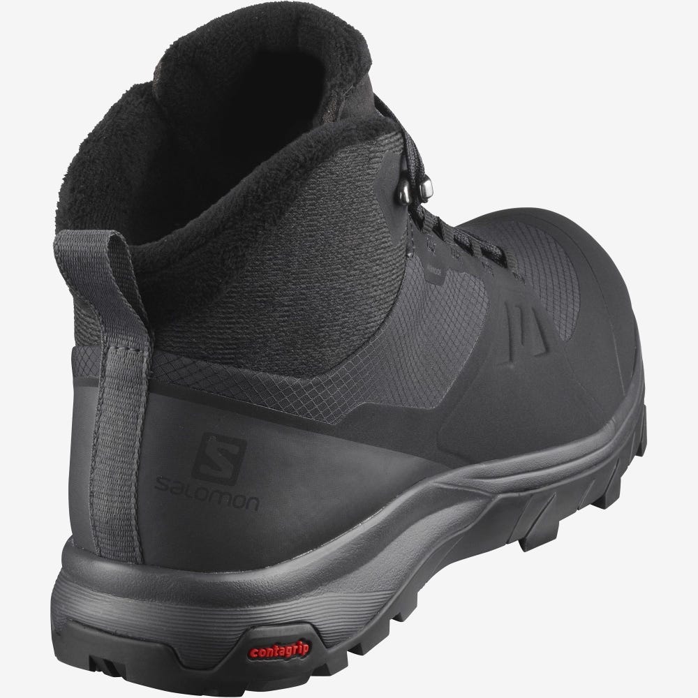 Women's Salomon OUTSNAP CLIMASALOMON™ WATERPROOF Winter Boots Black | WPZQ-86570