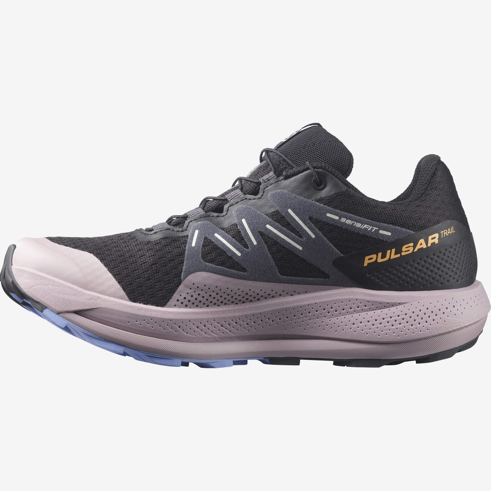 Women's Salomon PULSAR TRAIL GORE-TEX Trail Running Shoes Black | GASI-15862