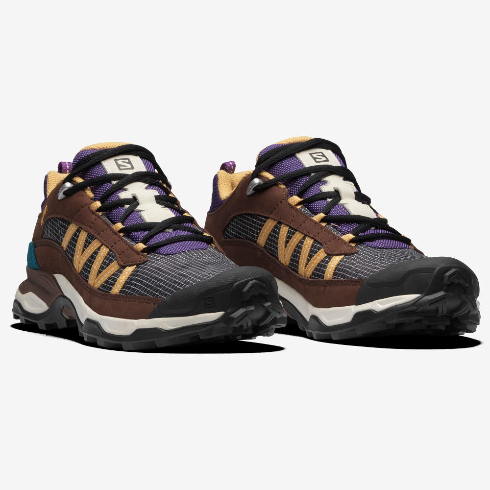 Women's Salomon SHELTER LOW LEATHER Sneakers Beige/Chocolate | ZUJL-81650