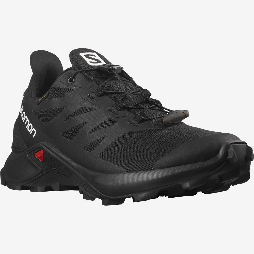 Women's Salomon SUPERCROSS 3 GORE-TEX Trail Running Shoes Black | OQDZ-53807