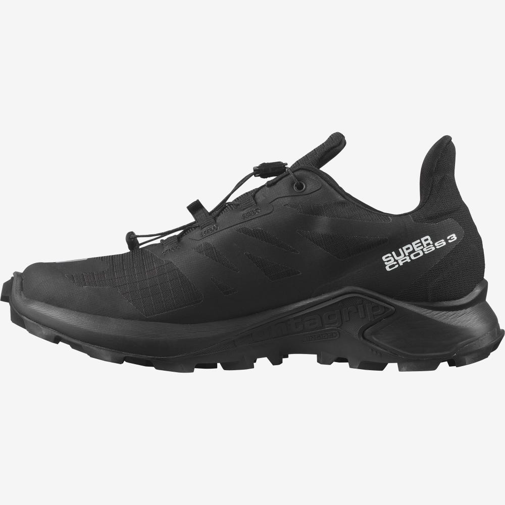 Women's Salomon SUPERCROSS 3 GORE-TEX Trail Running Shoes Black | OQDZ-53807