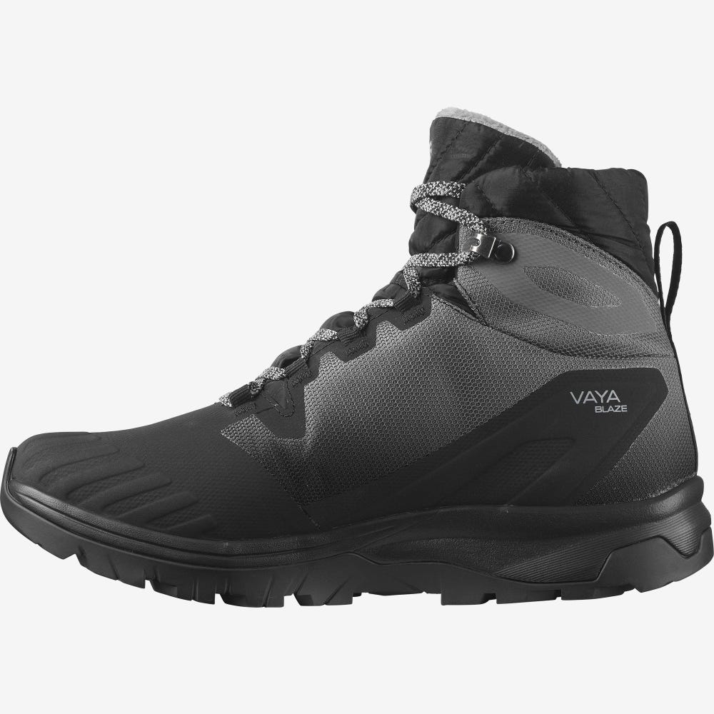 Women's Salomon VAYA BLAZE THINSULATE™ CLIMASALOMON™ WATERPROOF Winter Boots Black | KBIH-80276