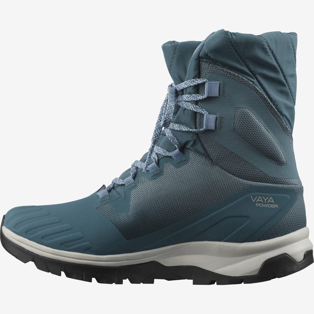 Women's Salomon VAYA POWDER TS CSWP Winter Boots Blue/Black | CPIK-60487