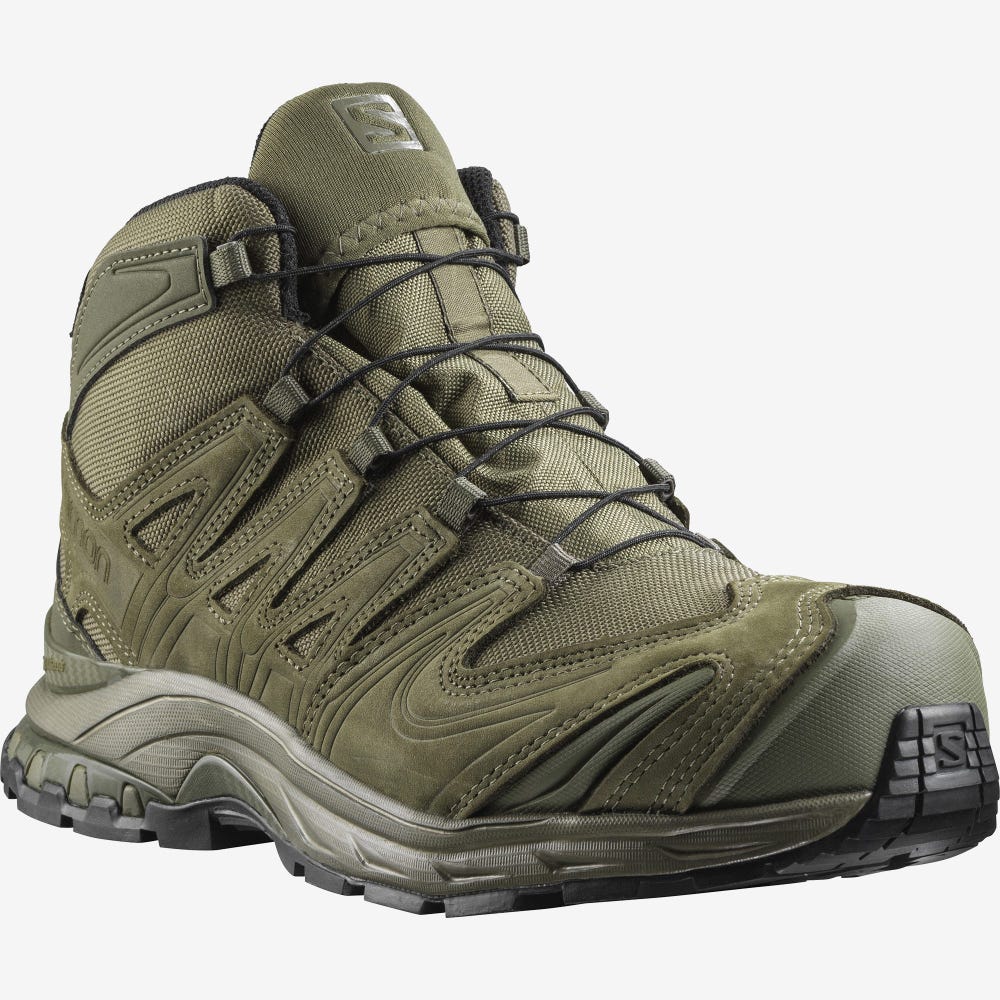 Women's Salomon XA FORCES MID GORE-TEX EN Tactical Boots Green | JXGA-84925