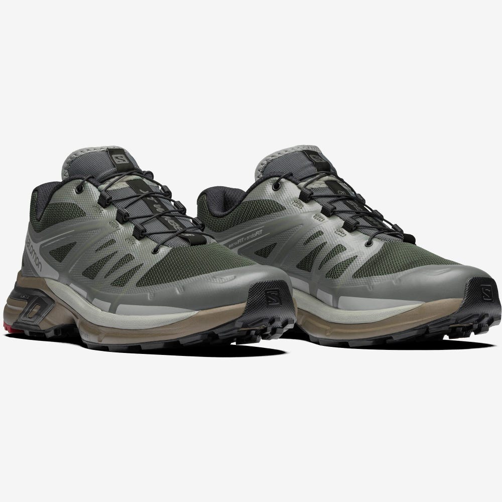 Women's Salomon XT-WINGS 2 ADVANCED Sneakers Olive/Grey | GBKT-56309