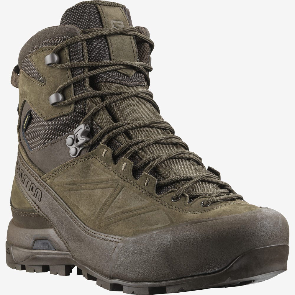 Women's Salomon X ALP GORE-TEX FORCES Tactical Boots Brown | QSCD-73168