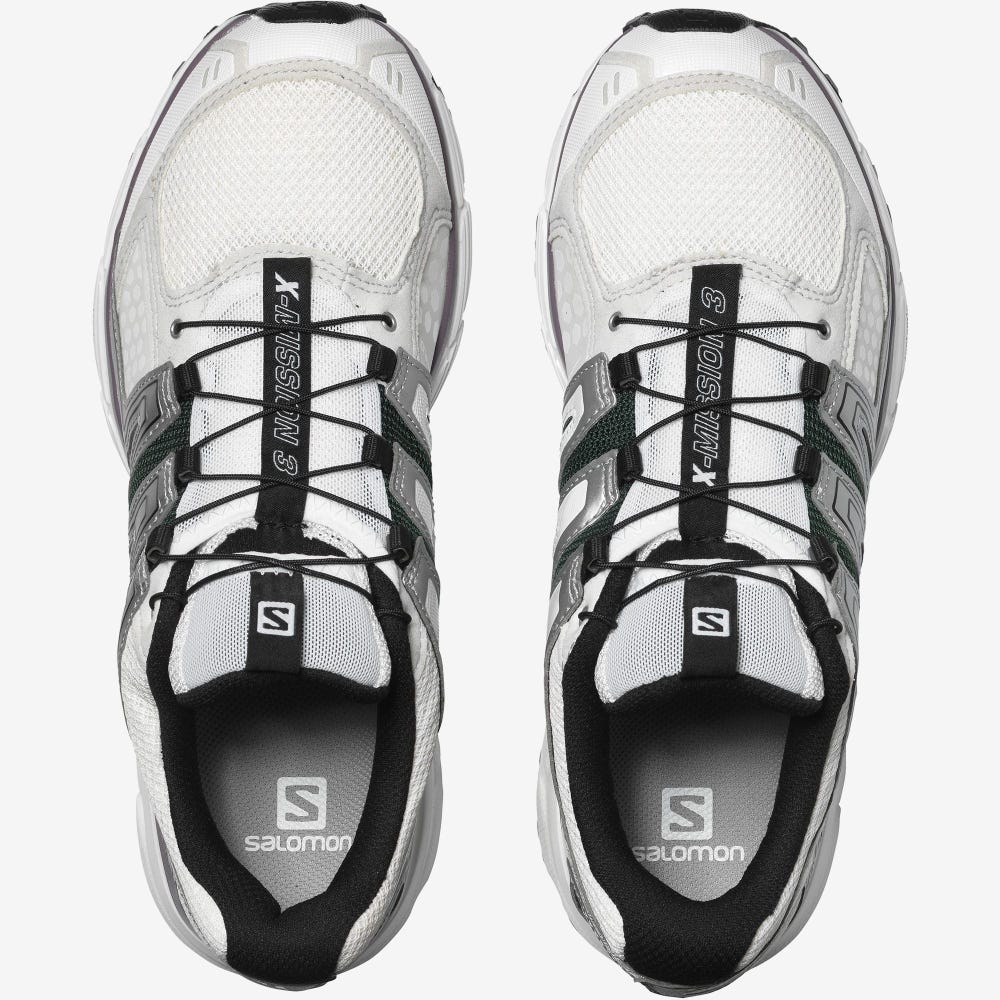 Women's Salomon X-MISSION 3 Sneakers White/Silver/Black | DKZN-69157