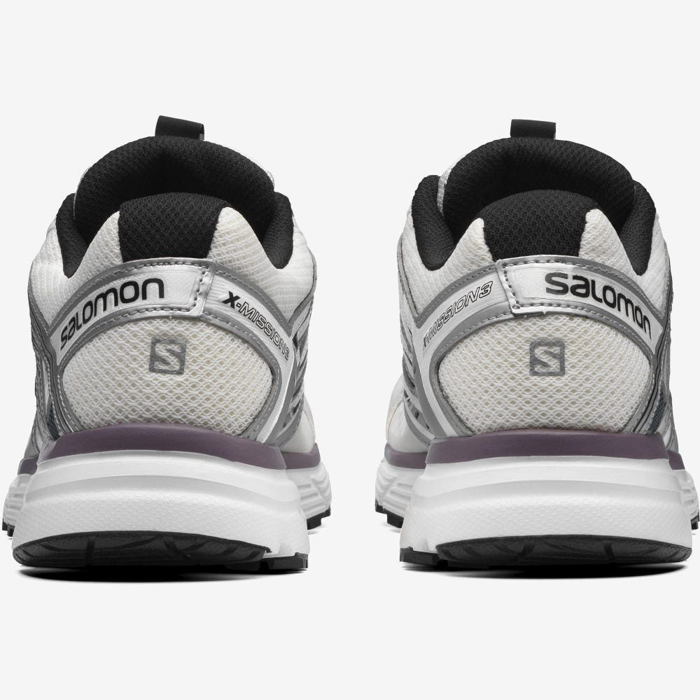 Women's Salomon X-MISSION 3 Sneakers White/Silver/Black | DKZN-69157