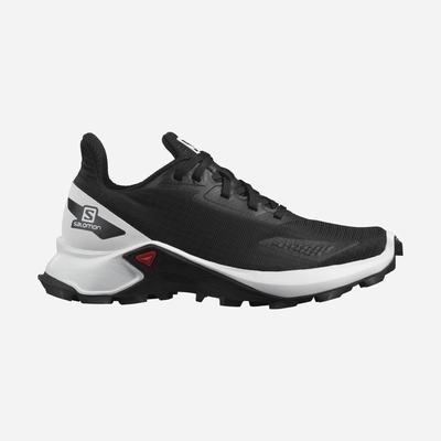 Kids' Salomon ALPHACROSS BLAST Trail Running Shoes Black/White/Black | QMLF-18267