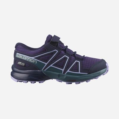 Kids' Salomon SPEEDCROSS CLIMASALOMON™ WATERPROOF Trail Running Shoes Purple/Blue/Lavender | JBGU-82976