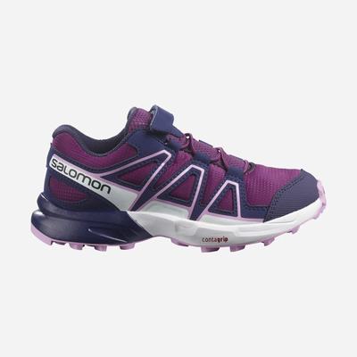 Kids' Salomon SPEEDCROSS Trail Running Shoes Purple/Blue/Purple | RQTS-56721