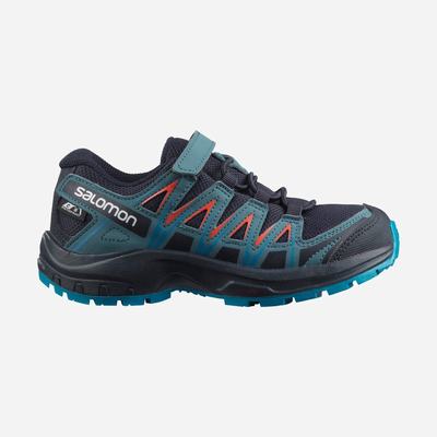 Kids' Salomon XA PRO 3D CSWP K Trail Running Shoes Navy/Blue | OQGK-16284