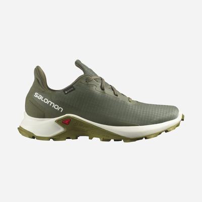 Men's Salomon ALPHACROSS 3 GORE-TEX Trail Running Shoes Olive/Light Yellow/Green | JBXV-25184