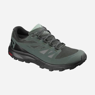 Men's Salomon OUTLINE GORE-TEX Hiking Shoes Green/Black | NTYV-18032