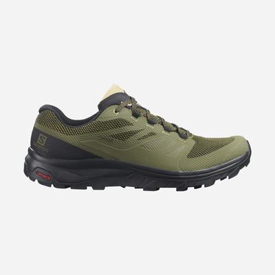 Men's Salomon OUTLINE WIDE GORE-TEX Hiking Shoes Olive/Black | BNEH-16548