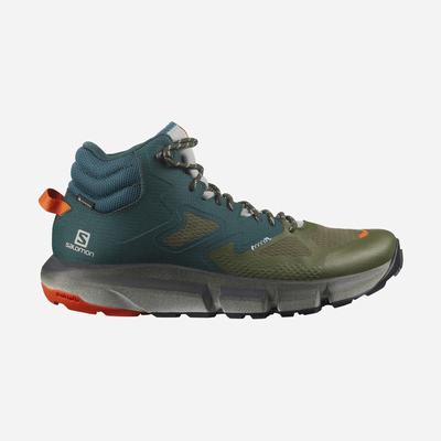 Men's Salomon PREDICT HIKE MID GORE-TEX Hiking Boots Deep Green/Olive/Red Orange | HYBD-52387