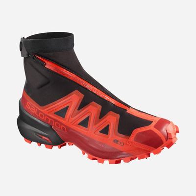 Men's Salomon SNOWSPIKE CLIMASALOMON™ WATERPROOF Trail Running Shoes Black/Red/Red | ZSFW-75802