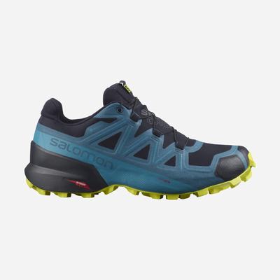 Men's Salomon SPEEDCROSS 5 GORE-TEX Trail Running Shoes Navy/Blue | VGFR-85291