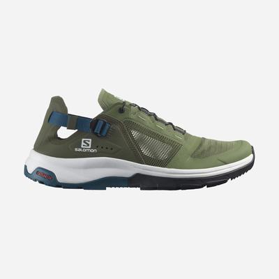 Men's Salomon TECH AMPHIB 4 Hiking Shoes Olive/Blue | KBUC-96835