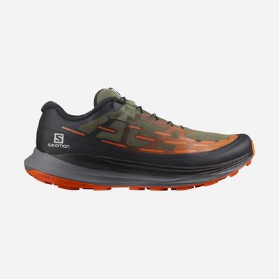 Men's Salomon ULTRA GLIDE Trail Running Shoes Deep Green/Black/Red Orange | MSGB-32694