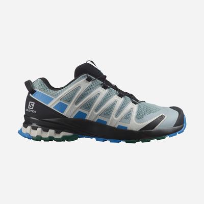 Men's Salomon XA PRO 3D v8 Hiking Shoes Green/Blue | ANLJ-46329